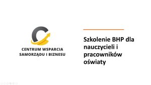 Szkolenie BHP dla nauczycieli i pracowników oświaty